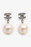 Pre-loved Chanel™ 2012 Silver Tone Faux Pearl Drop Earrings