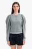 Ulla Johnson Greyish Blue Cotton Puff Shoulder Sweatshirt Size M