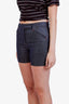 Hermès Blue Linen Silk Mini Shorts Size 38