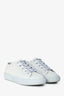 Pre-Loved Chanel™ 2022 Light Blue Denim Quilted Interlocking CC Logo Sneaker Size 37