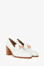 Hermès Off-White 'Paris' Heeled Loafers Size 36