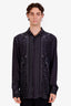 Versace Black Silk Patterned Button Down Shirt Size 45 Mens