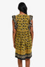 Sea New York Yellow/Blue Paisley Ruffle Sleeve Midi Dress Size 4