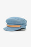 JW Anderson Blue/Brown Denim Leather Newsboy Cap Size M
