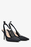 Miu Miu Dark Blue Denim Pointed Slingback Heels Size 38