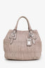 Prada Taupe Nappa Gaufre Leather Satchel Bag with Strap