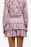 Isabel Marant Etoile Purple Floral Cotton Mini Skirt Size 38