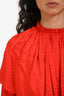 Zadig & Voltaire Red Silk Z Pattern Long Sleeve Mini Dress Size XS