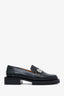 Ganni Black Leather Crystal Embellishments Loafers Size 36