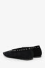 Toteme Black Suede Grommet Lace-Up Square Toe Flats Size 38