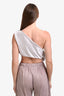 Effie Kats Light Grey Crop Off the Shoulder Top Size S