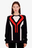 Louis Vuitton Black/White/Red Wool Printed Knit Sweater Size M