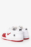 Nike x Supreme White/Red Leather SB Dunk Low "Jewel Swoosh" Sneakers Size 8.5 Mens