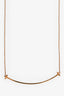 Collier pendentif T Smile grand modèle en or rose 18 carats Tiffany & Co.