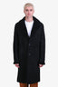 Prada 2022 Black Sheepskin Suede Shearling Coat Size 50 Mens