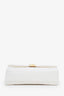 Pre-loved Chanel™ 2022+ White Lambskin CC Crystal Logo Small Flap Bag