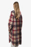 Isabel Marant Etoile Purple/Navy/Beige Tartan Pattern Long Coat Size 2