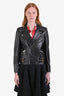 Gucci Black Lambskin Leather Biker Jacket Size 38