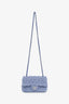 Pre-loved Chanel™ 24P Blue Tweed Quilted Mini Rectangular Flap Bag