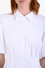 White Cotton Poof Sleeve Cinch Waist Mini Dress Size 2