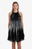 Max Mara Black/Silver Sequin Halter Mini Dress Size 8