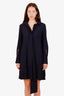 Chloe Navy Long Sleeve Belted Mini Dress Size 34