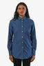 Loro Piana Blue Denim Button Up Shirt Size 38