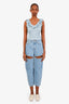 AREA Light Blue Denim Crystal Slit Jeans Size 2