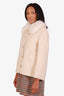 Gucci Beige Wool Blend Faux Fur-trimmed Jacket Size 38