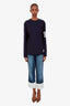 Loewe 2018 Blue Denim White Cuff Tapered Jean Size 40