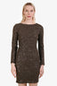 Alice + Olivia Brown Sequin Long Sleeve Mini Dress Size Small