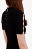 Maje Black Ribbed Knit Pleated Mini Dress Size 34