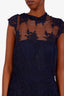 Alex Perry Navy Sleeveless Lace High Neck Gown Size 12