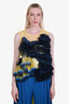 Dries Van Noten Yellow/Navy Asymmetrical Top Estimated Size M