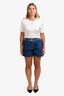 Miu Miu Blue Denim Logo Shorts Size 29