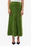 Lisa Yang Green Brushed Cashmere Midi Skirt Size 1