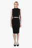 Victoria Beckham Black Cotton Midriff Cut-Out Sleeveless Midi Dress Size 4
