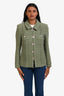Pre-Loved Chanel™ 2017 Cruise Paris-Cuba Green Tweed Zip-Up Jacket Size 38