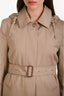 Burberry London Beige 'Natasha' Hooded Trench Coat Size 2