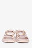 Pre-loved Chanel™ 2022C Baby Pink Textured Leather Dad Sandals Size 37.5