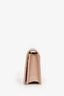 Prada Beige Vitello Move Triangle Plaque Flap Card Holder
