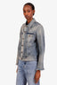 Saint Laurent Blue Denim Distressed Jacket Size L