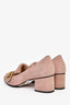 Gucci Pink Suede Leather GG Block Heels Size 38