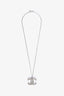 Pre-loved Chanel™ 2012 Silver Tone Brass Interlocking CC Pendant Necklace