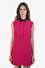 Gucci Fuchsia Pink/Black Silk Pleated Dress Size 38