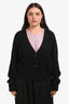 Hermès Black Wool H Buttoned Cardigan Size 42