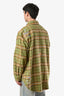Palm Angels Green/Yellow Check Paint Splatter Shirt Jacket Size 48 Men's