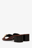 Valentino Brown/Gold Leather Vlogo Slip-On Heels Size 39