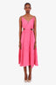 Maje Pink Ruffled Beaded Maxi Dress Size 36