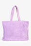 Acne Studios Purple Furry Logo Tote Bag